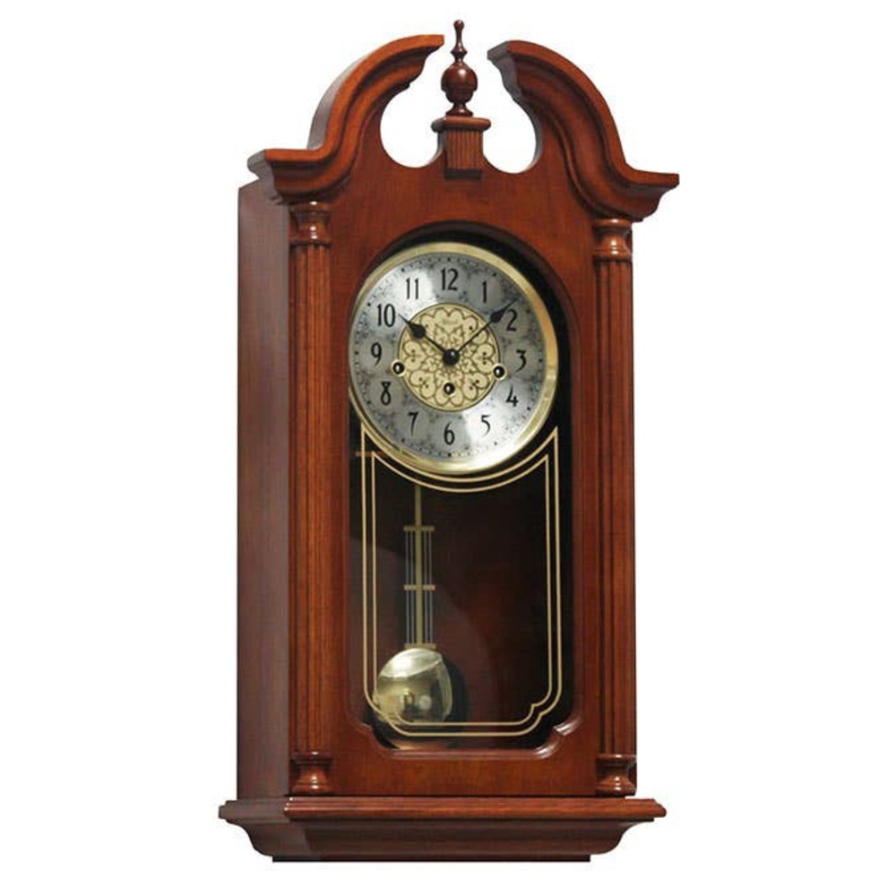 Elegant Wooden Wall Clock with Gold Accents